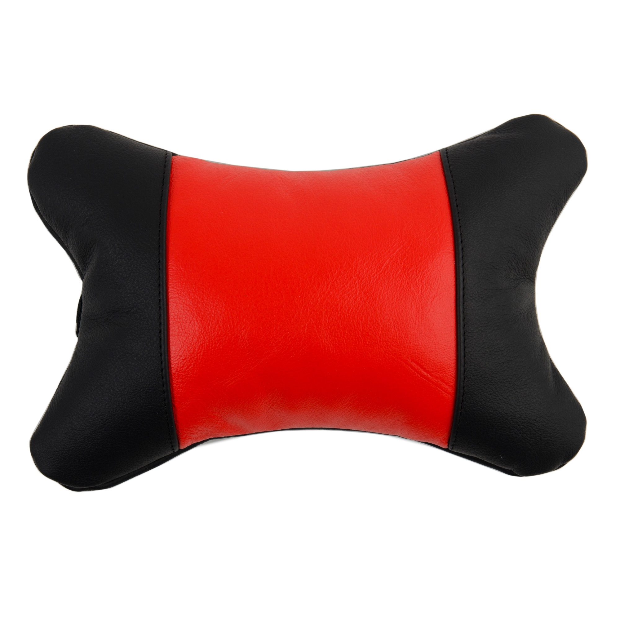 Черная подушка с красной вставкой (кожа)